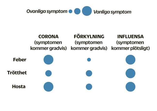 Se hela listan med tio symptom i artikeln. KÄLLA: Popular Science, CDC, WHO