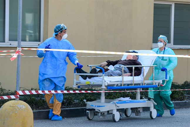 Bilden är från Italien som drabbats hårt av coronaviruset.