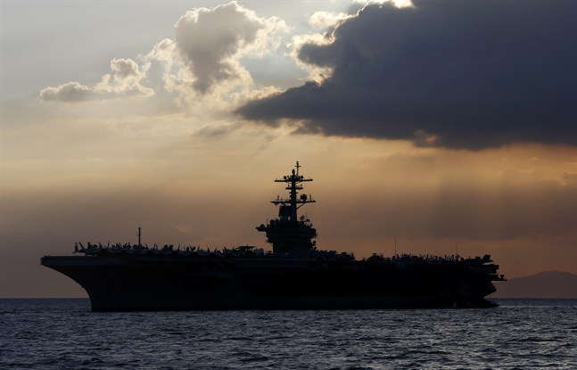 Det amerikanska hangarfartyget USS Theodore Roosevelt. Arkivbild.
