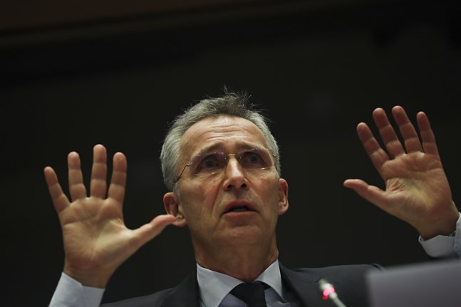 Natos generalsekreterare Jens Stoltenberg laddar för webbmöte med militäralliansens utrikesministrar. Arkivbild.