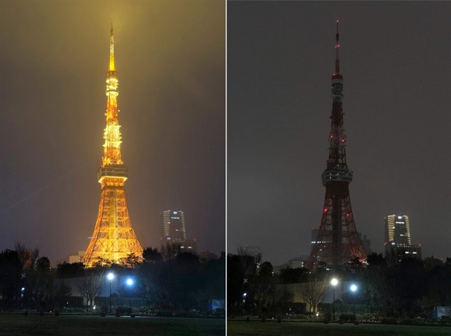 Belysningen i Eiffeltornet i Paris släcktes under Earth Hour, uppger WWF. Över 1,4 miljoner finländare deltog i klimatmanifestationen, enligt en färsk enkät.