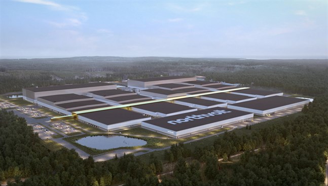 Så här ska Northvolts battefabrik i Skellefteå börja se ut.
