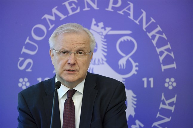 Finlands banks chefdirektör Olli Rehn säger att Finlands Bank använt upp nästan hela sin coronamiljard.