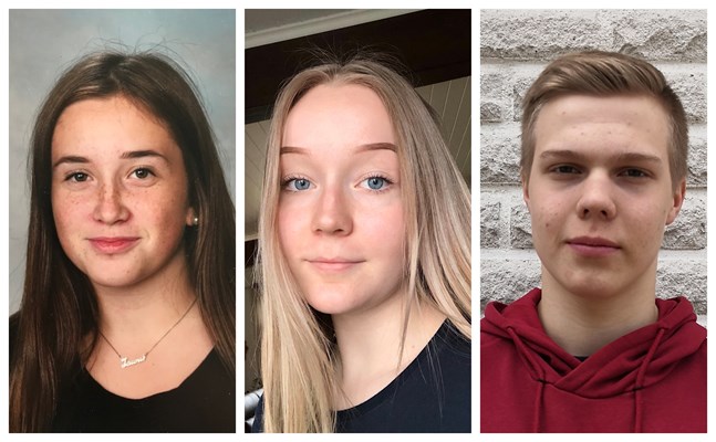 Felicia Finne, Antonia Widd och Jepser Bergström ser fram emot att återvända till skolan och kompisarna.
