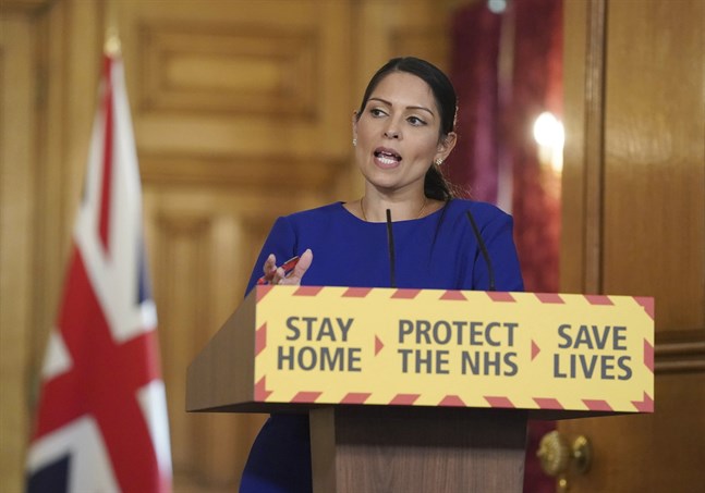 Storbritanniens inrikesminister Priti Patel. Arkivbild.