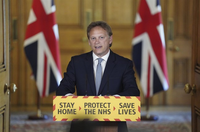 Storbritanniens transportminister Grant Shapps. Arkivbild.