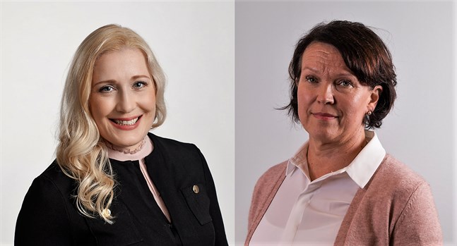 Handelsvetenskapens professor Monika von Bonsdorff och handelsvetenskapens enhetschef Paula Kivinen.