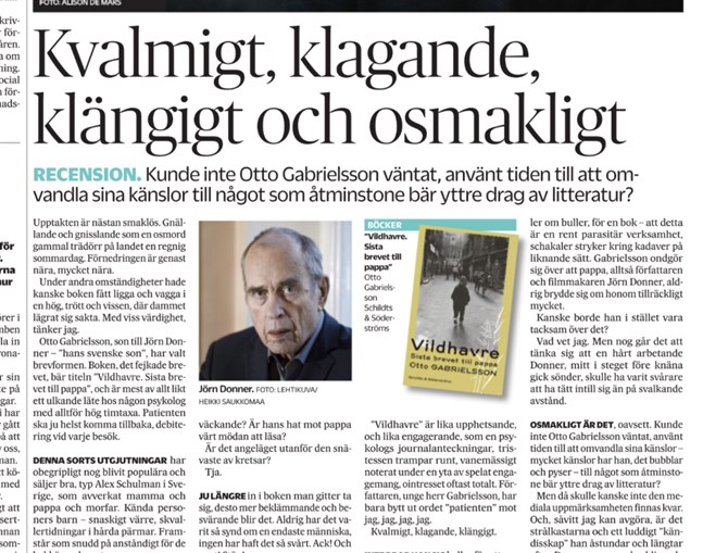 Otto Gabrielssons bok är jätteviktig, för den är en vädjan från alla osynliga barn, skriver Camilla Åbrandt om "Vildhavre. Sista brevet till pappa".