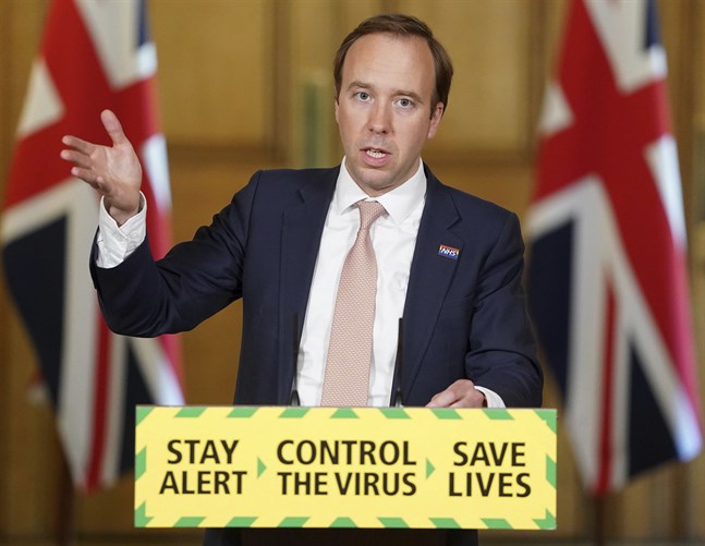 Storbritanniens hälsominister Matt Hancock. Arkivbild.