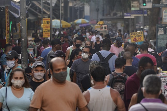 En gatumarknad i centrala Rio de Janeiro.