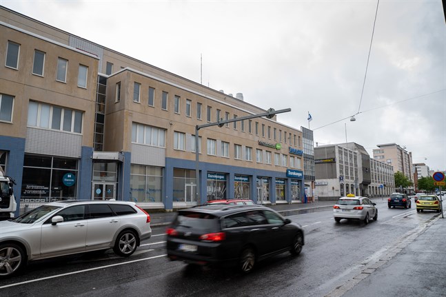 Samma vy mot Sandögatan och Ekgården så som den ser ut i dag.