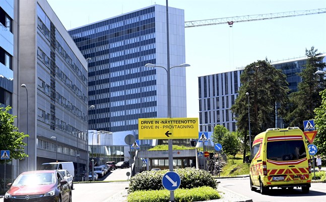 Drive in-mottagning i Helsingfors.