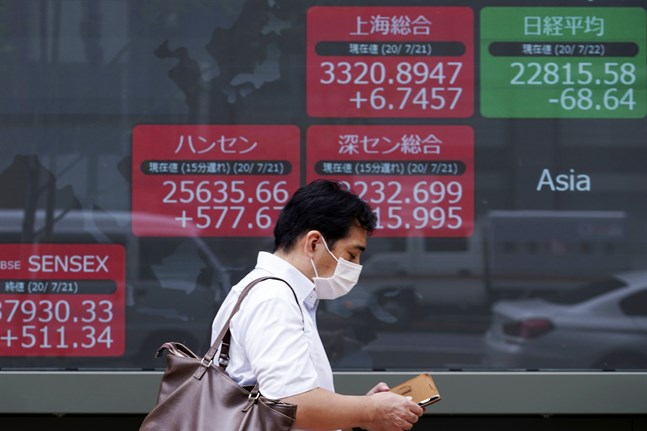 Nikkei225-index i Japan. Arkivbild.