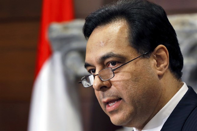 Libanons premiärminister Hassan Diab manar till lugn. Arkivbild.