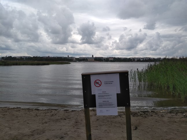Vasa stad avråder simmare just nu vid Paradisön.