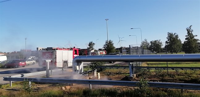 Brand på storindustriområdet i Karleby.