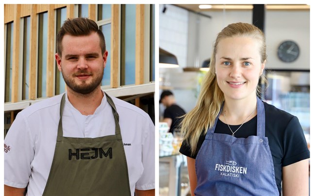 Verksamheten tog fart direkt Fiskets hus öppnade i fjol, säger Mattias Åhman på Hejm och Isabella Asplund på Fiskdisken.