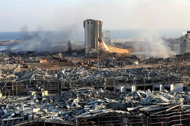 Beirut efter explosionerna.