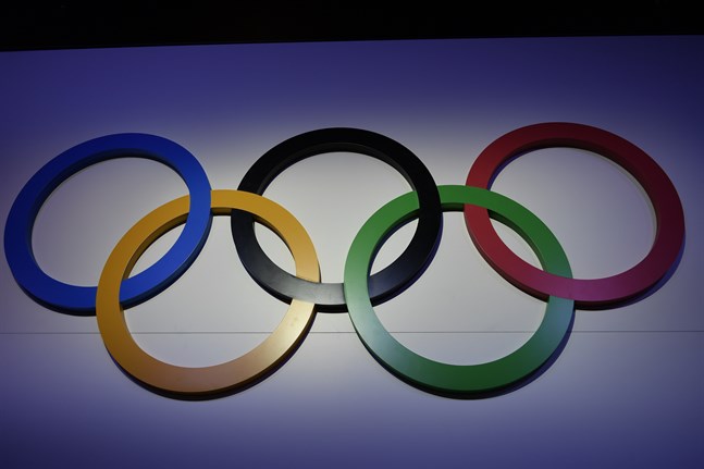 De olympiska ringarna.