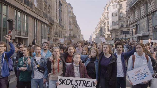 Scen ur Nathan Grossmans dokumentär "I am Greta", som har haft världspremiär under filmfestivalen i Venedig.