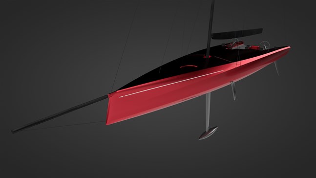 En väldigt extrem racer som ändå i en version får en bekväm men lätt inredning. Det enorma bogsprötet går att fälla in.