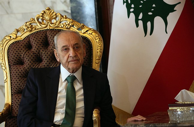 Nabih Berri, talman i det libanesiska parlamentet, gillar inte hur landets nya regering är tänkt att formas. Arkivbild.