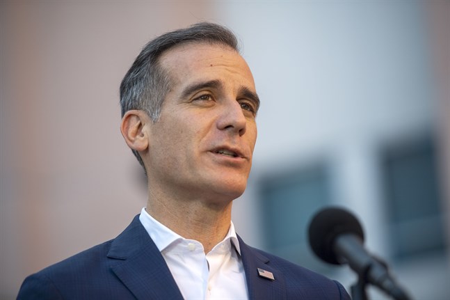 Los Angeles borgmästare Eric Garcetti. Arkivbild.