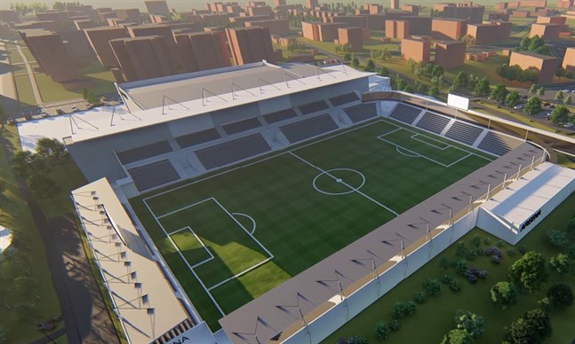 Stora projekt är på gång på handelskammarens område, som hybridarenan i Karleby.