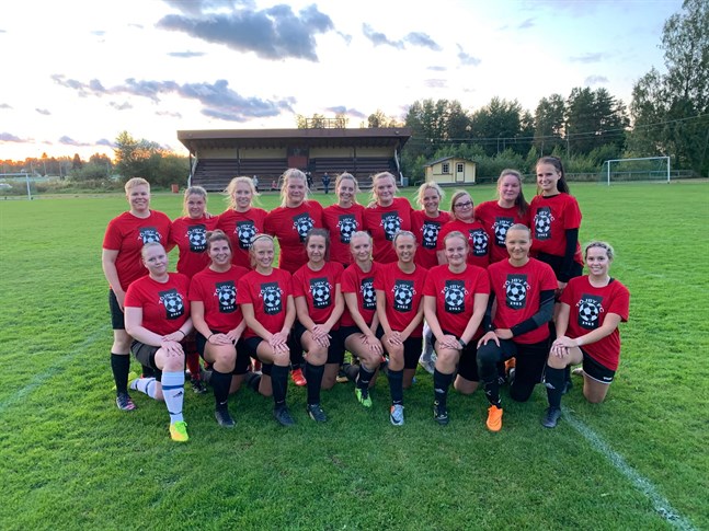 Här är en del av spelarna i Töjbys damlag. Övre raden från vänster: Veronica Lindqvist, Ida Dahlbo, Julie Skrifvars, Josefine Svens, Emelie Sundlin, Ida Söderback, Joanna Åström, Jennifer Norrholm, Jasmine Malm och Anna Åstrand. Nedre raden från vänster: Frida Storgeust, Julia Strandberg, Sandra Senkas, Emma Häggblom, Amanda Sörhannus, Linn Rönnholm, Julia Gullans, Linnea Strand och Ellinor Hellberg.