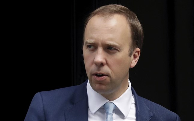 Matt Hancock, Storbritanniens hälsominister.