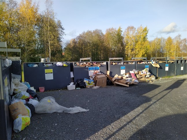 Synen som mötte besökare vid Rinkis ekopunkt vid Repslagaregatan i Kristinestad på torsdagen.