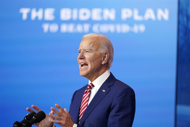 Joe Biden höll tal om coronaviruset.