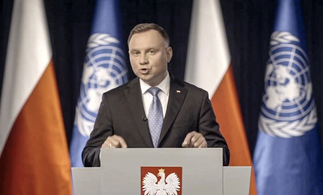 Polens president Andrzej Duda har testats positivt för coronaviruset. Arkivbild.