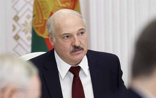 Belarus president Aleksandr Lukasjenko under ett möte i huvudstaden Minsk den 27 oktober.