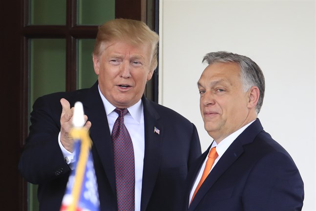 President Donald Trump välkomnar Ungerns premiärminister Viktor Orbán till Vita huset i maj 2019. Arkivbild.
