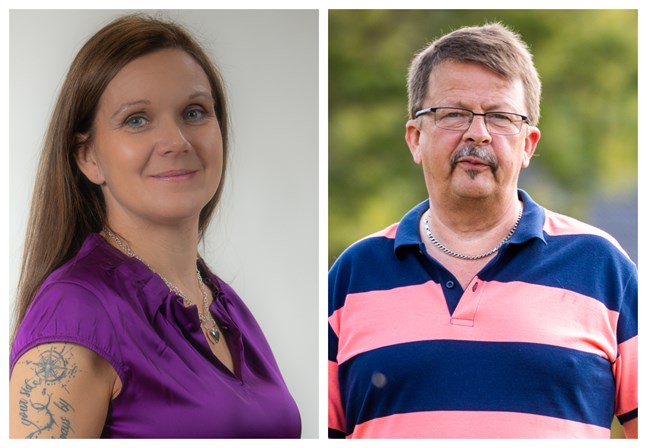 Leena Nikkari-Östman (SFP) och Rainer Bystedt (SFP) tar till sig Sirpa Kallios kritik.
