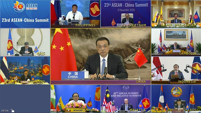 Det pågående Asean-toppmötet är delvis virtuellt. Bild från i torsdags.