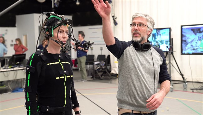 Cecilie Stenspils rörelser spelades in i en motion capture-studio. Pressbild.