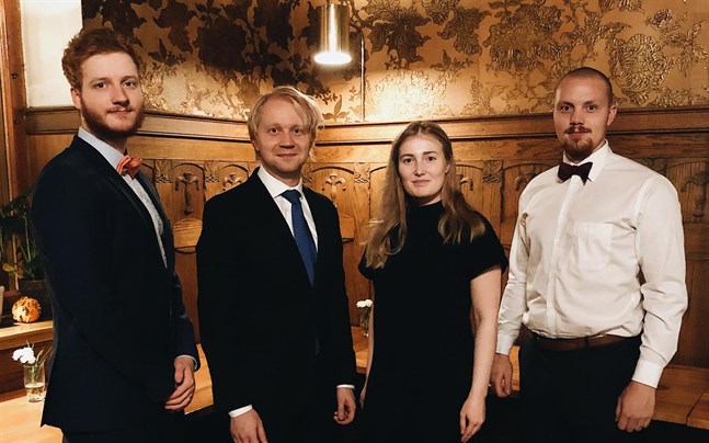 Mikael Plomp (ordförande 2021, Jesse Räsänen, Ami Rinta-Valkama (ordförande 2020) och Leo Byskata.