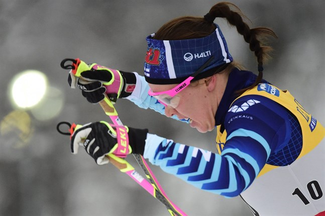 Kerttu Niskanen var den enda finländskan som förmådde mäta sig med toppåkarna i Ruka.