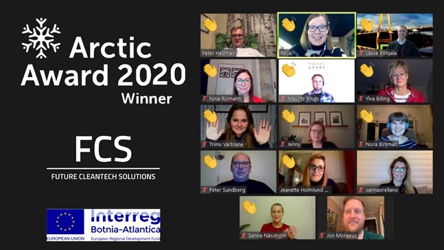 Medlemmar i Future Cleantech Solutions deltog i prisutdelningen på distans via Zoom.