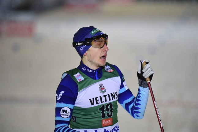 Ilkka Herola var kvick i skidspåret i Ramsau på lördagen.