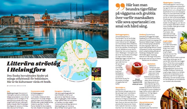 Nya specialnumret av Vi läser innehåller bland annat ett litterärt strövtåg i Helsingfors.