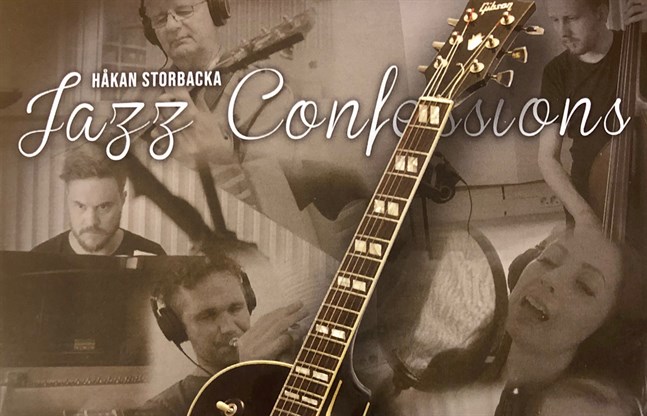 Ett utsnitt av omslaget till Håkan Storbackas skiva "Jazz Confessions", med foton av Jan Holmgård och layout av Anders Eklund.