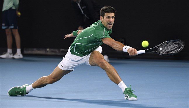 Regerande mästaren Novak Djokovic, Serbien, under fjolårets Australian Open-final mot österrikaren Dominic Thiem.