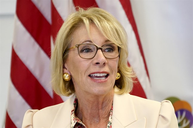 USA:s utbildningsminister Betsy DeVos avgår. Arkivbild.