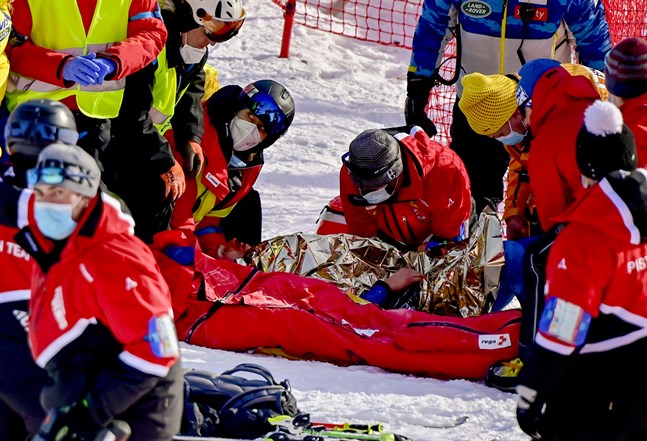 Tommy Ford fördes till sjukhus efter olyckan i Adelboden.