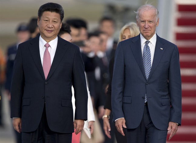 Xi Jinping och Joe Biden, då USA:s vicepresident, under den kinesiske presidentens statsbesök i Washington i september 2015.