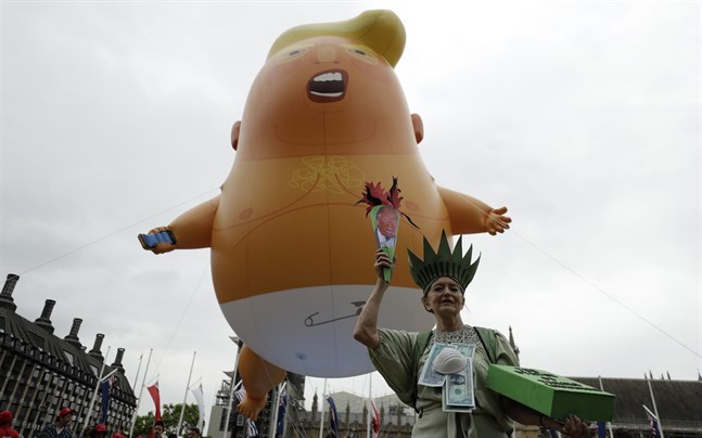 Trumpballongen vid Trumps statsbesök i Storbritannien 2019.