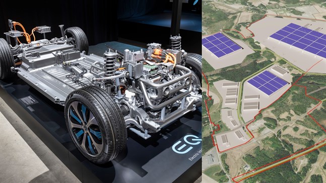Valmet Automotive har inte berättat vilka aktörers batterier det handlar om, men det spekuleras redan i att ena kan vara Daimler. På bilden syns också Gigavasa.
